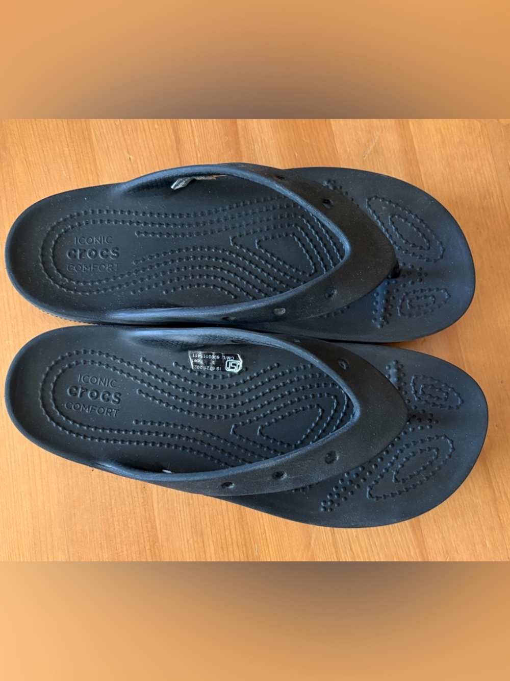 CROCS Women's Black Wedge Slide Sandals - Size 7
